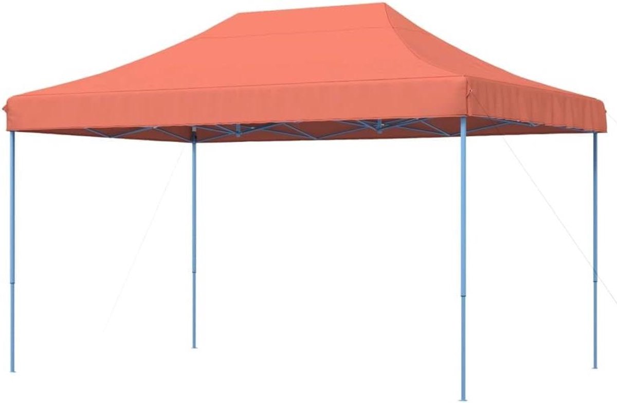 Pop-up tuintent - Partytent paviljoen - Feestelijke bijeenkomsten - Snelle pop-up montage - 440 x 292 x 315 cm - Terracottarood