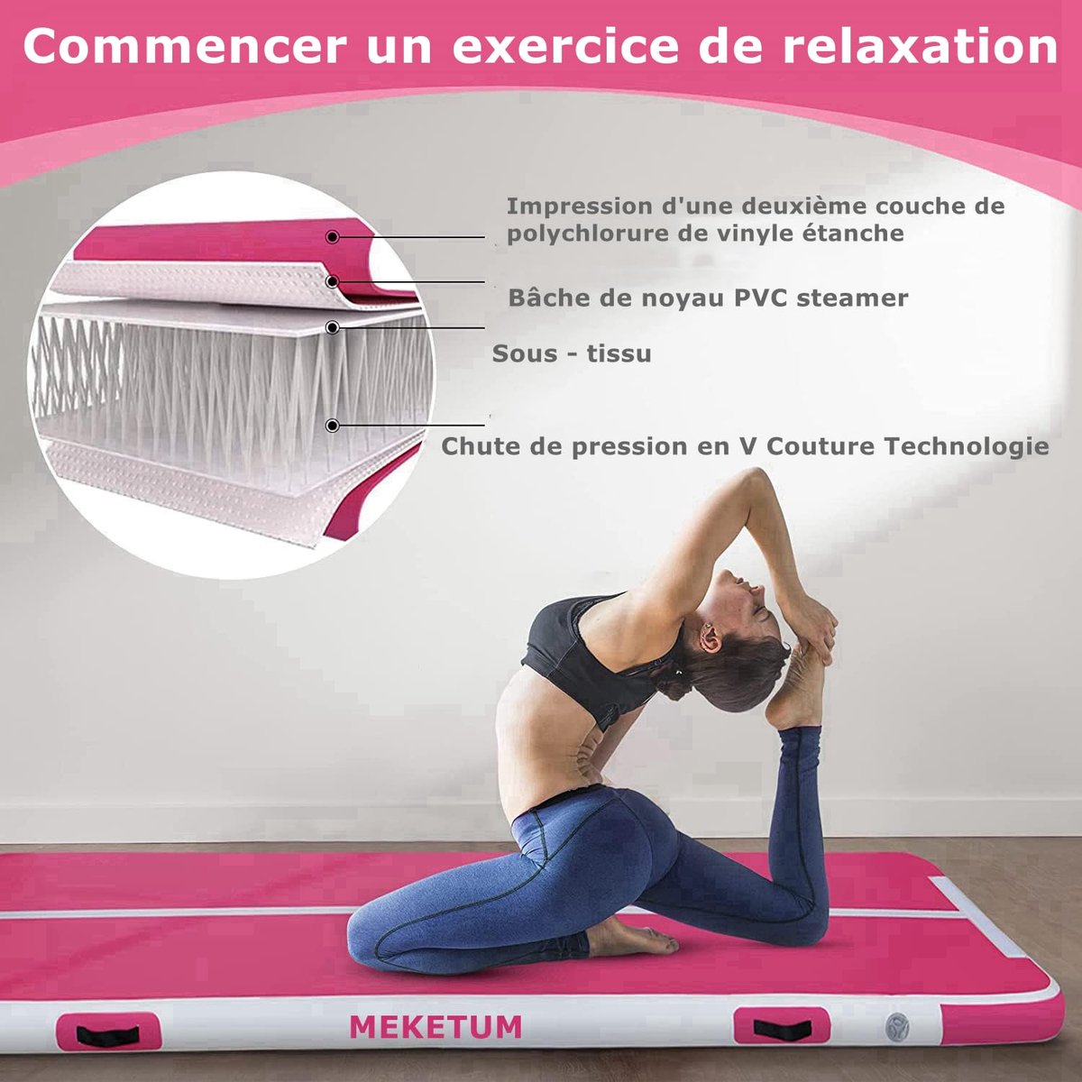 Air tumbling track gymnastiek mat 3 meter - opblaasbaar - 10/20 cm dikte - ideaal voor thuistraining - SnelShoppen