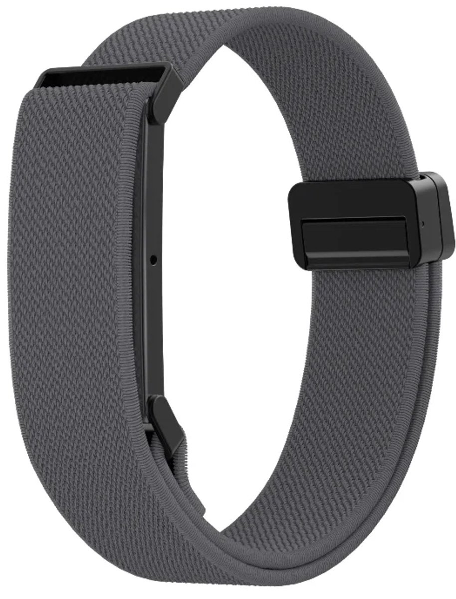 Bandz Nylon bandje met magnetische aansluiting geschikt voor Fitbit Air - Donkergrijs