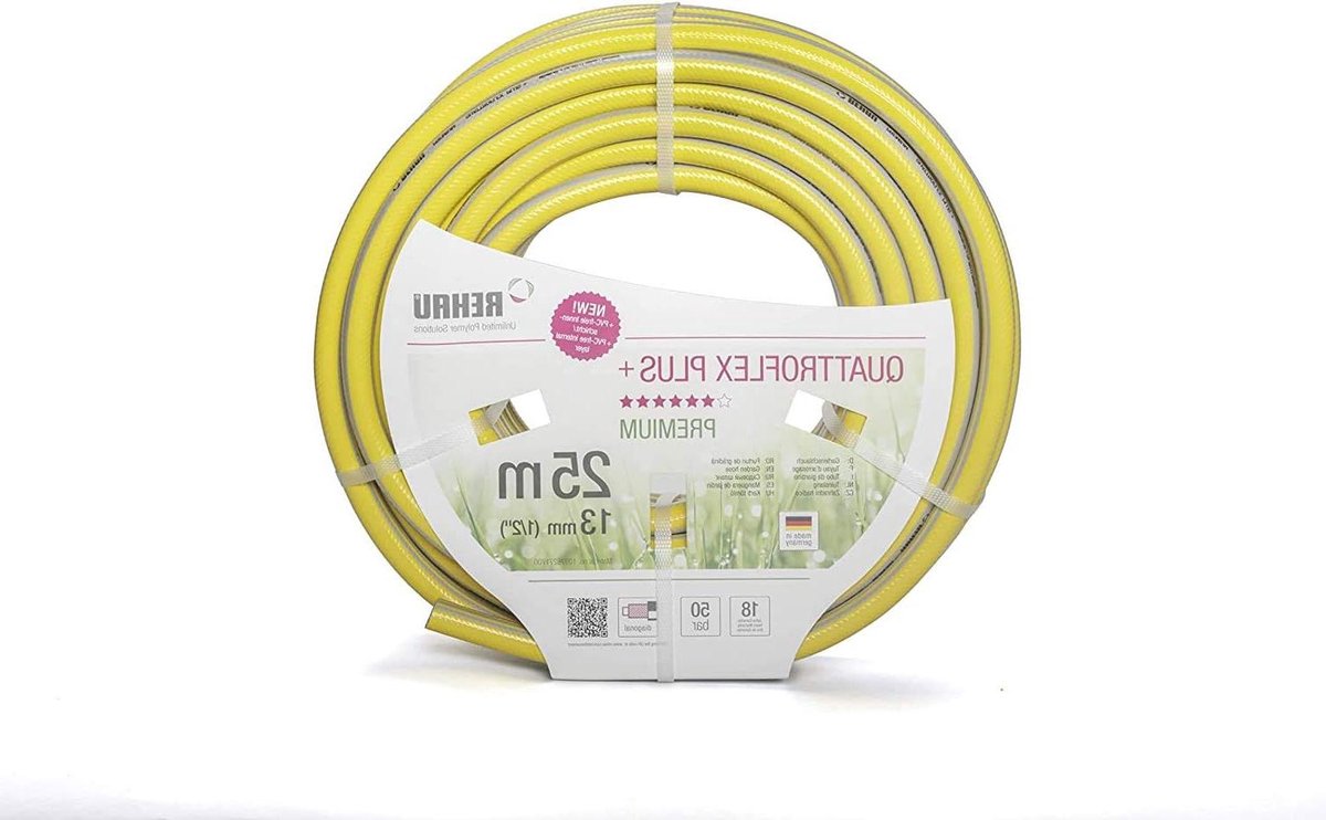 Tuinslang - Waterslang - Tuin Bewateren - Hoge Flexibiliteit - 25 meter 1/2 inch - Geel