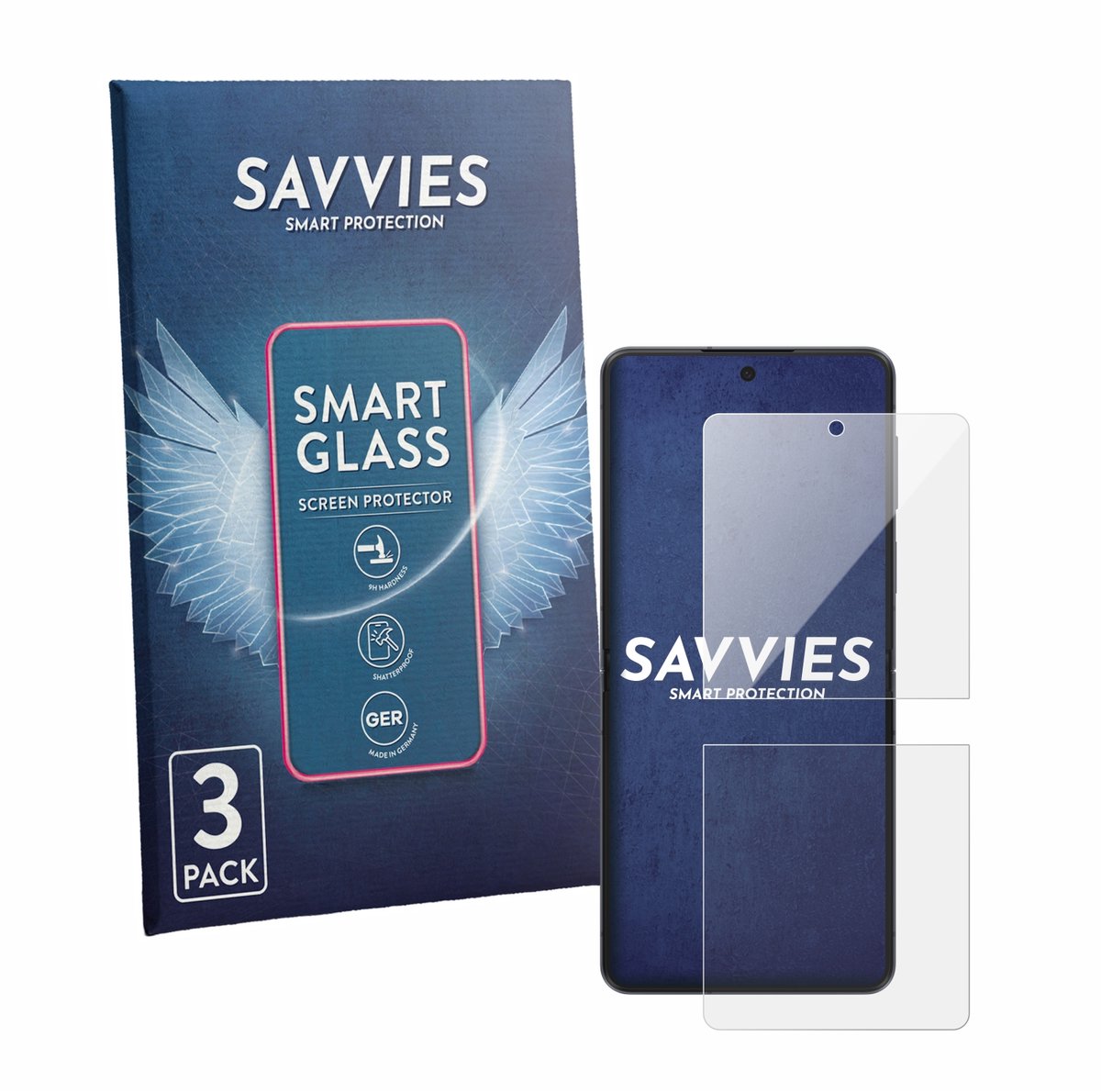 3 Stuks Savvies Screenprotector - geschikt voor Samsung Galaxy Z Flip 8 - beschermfolie glas transparant