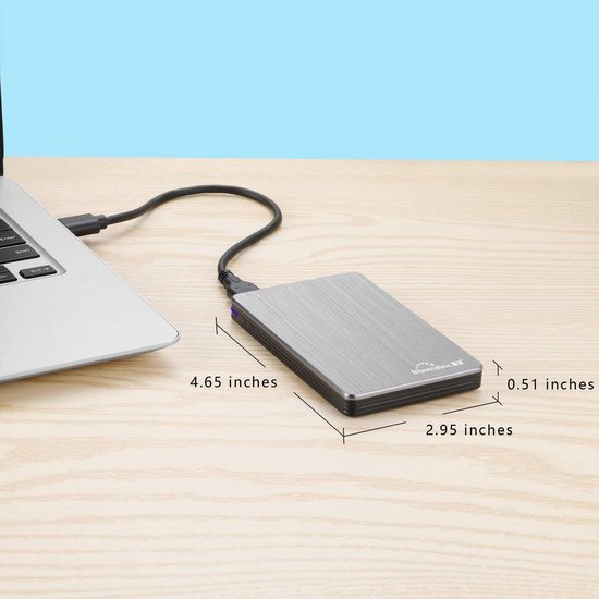 Externe Harde Schijf - Draagbare Opslag - Bestanden Opslaan - Snelle USB 3.0 - 25 inch - Grijs — afbeelding 3