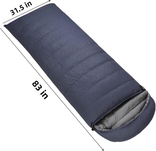 Donzen Slaapzak - Warme Slaapzak - Kamperen Buiten - Waterdicht Winddicht - 208 x 80 cm - Grijs — afbeelding 5