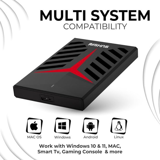 Externe harde schijf - Draagbare HDD - Gegevens opslaan - Plug-and-play functie - 500 GB - Zwart — afbeelding 2