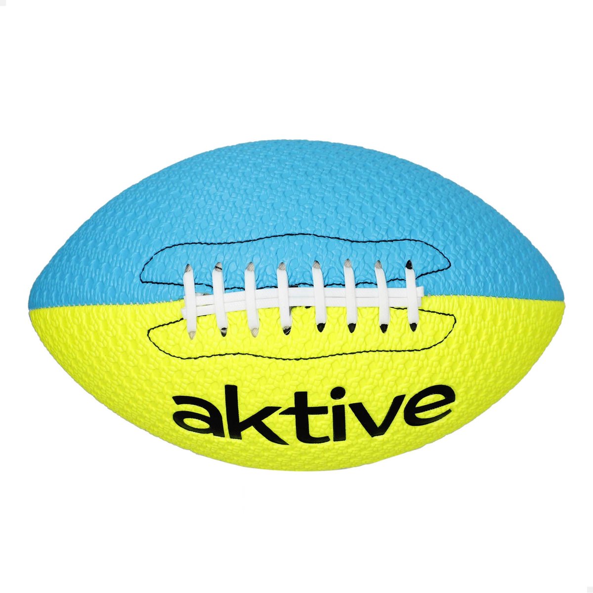 Rugbybal maat 5 - neongeel en blauw - robuust en duurzaam - ideaal voor outdoor-training - SnelShoppen