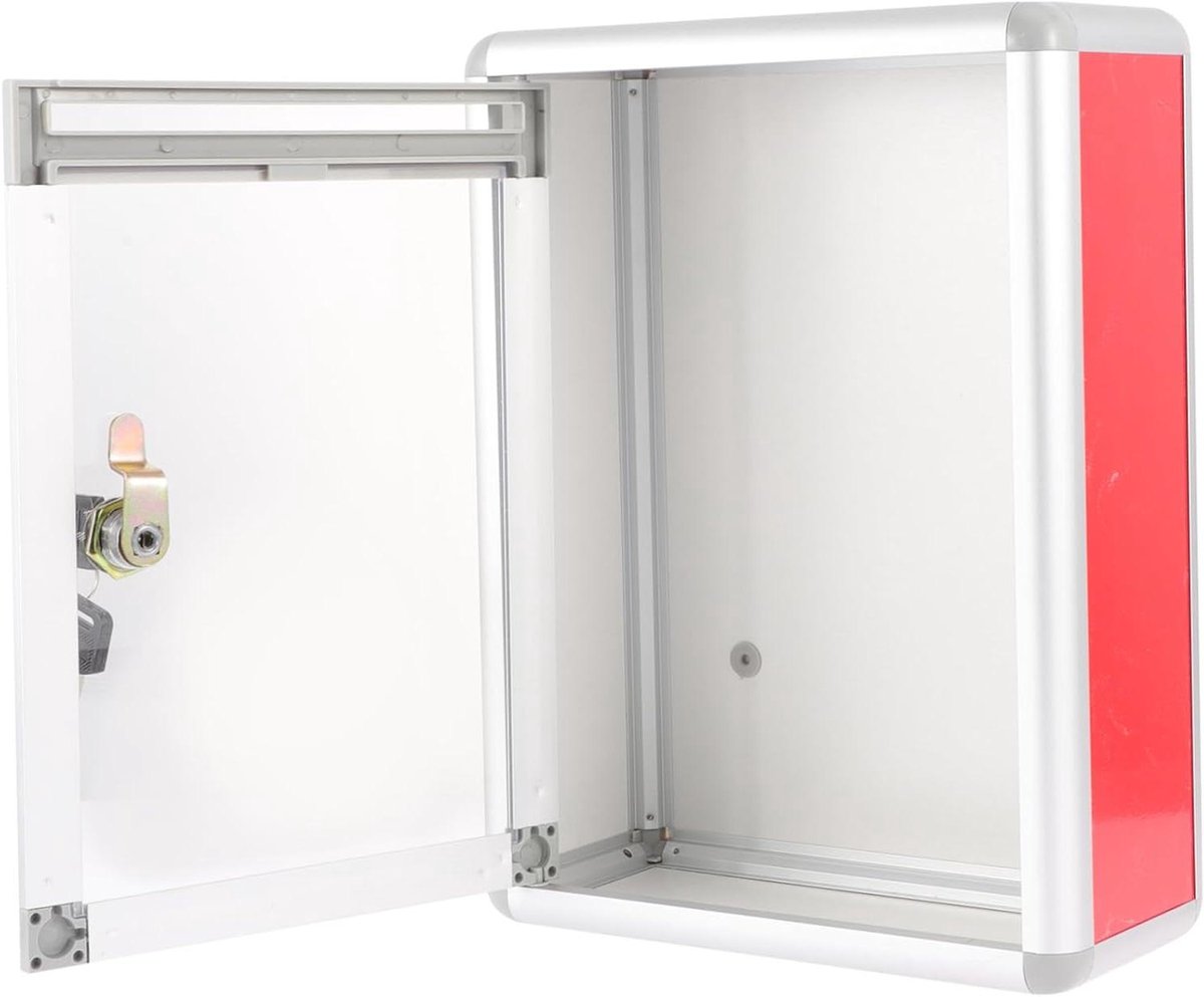 Suggestiedoos Met Slot - Klachtenpost Veiligheidsbox - Veilig Opbergen - Wandgemonteerd Ontwerp - 28.50x22.00x10.00cm - Rood