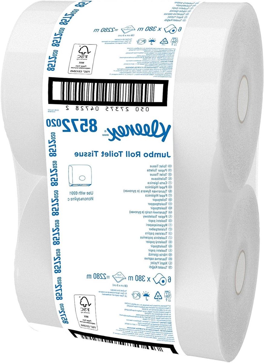 Toiletpapier Rollen - Grote Jumbo Rollen - Huishoudelijk Gebruik - Wateroplosbaar Ontwerp - 6000 Vellen - Wit