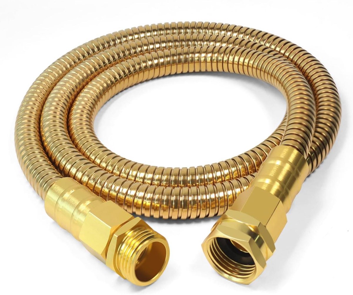 Metalen Tuinslang - Flexibele Waterslang - Buiten Bewateren - Knikvrij Ontwerp - 0.9 Meter - Goud