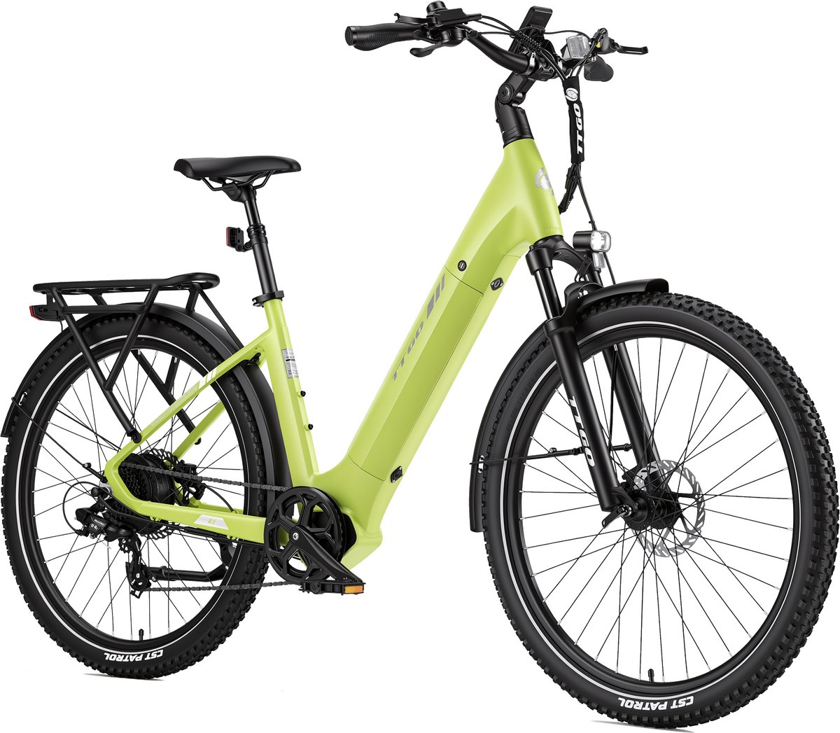 TTGO Z3 Elektrische Fiets 250W Motor 48V15Ah Accu 27.5 Inch Banden Max Snelheid 25km u Max Bereik 110-120km Shi o 7 Versnellingen Groen