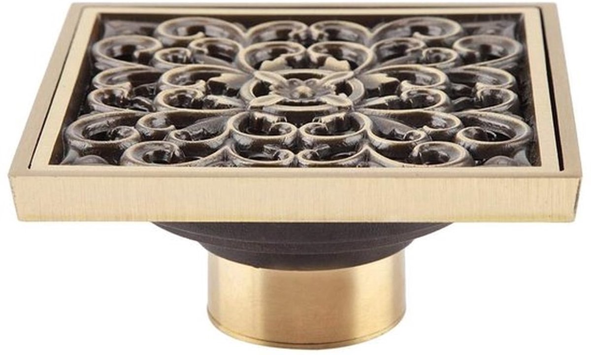 Douchevloerafvoer 10cm - Antieke Messing - Afvoerputje Zeefje - Roestbestendig - Hoogwaardige Drainage - Zelfreinigend