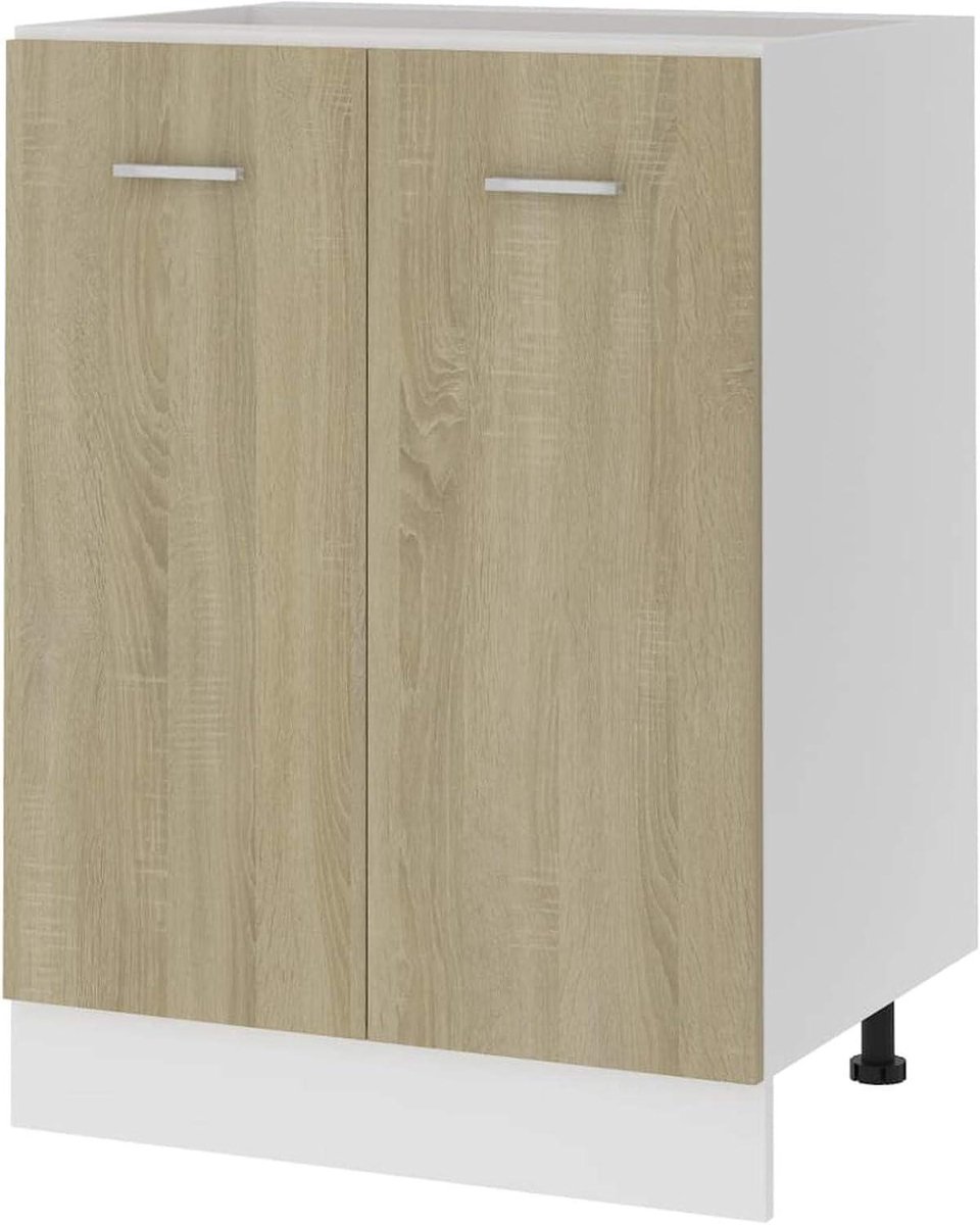 Keukenkast - Opbergkast - Keuken Organiseren - Twee Deuren - 60 x 46 x 81.5 cm - Sonoma Oak