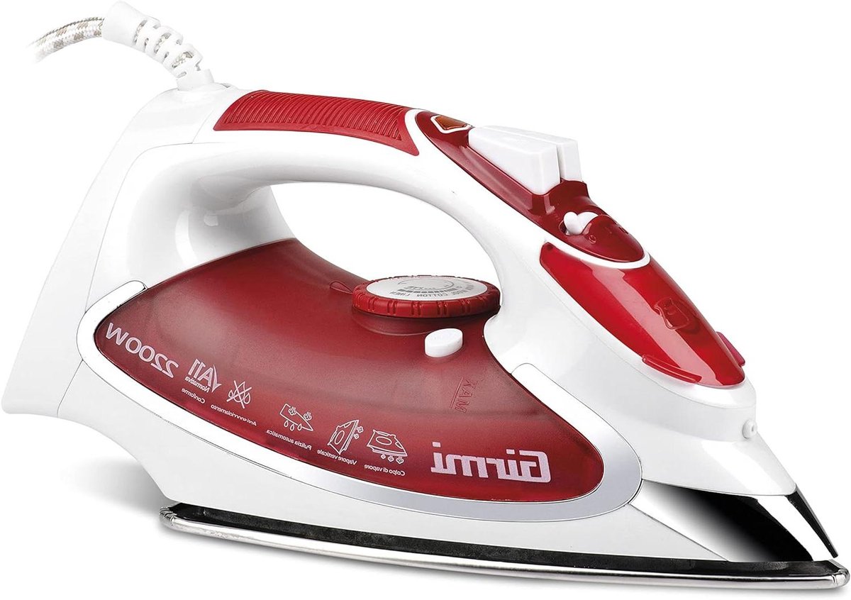 Stoomstrijkijzer - Kledingverzorging - Kreukels Verwijderen - 2200 Watt Vermogen - 285 x 150 x 120 mm - Rood
