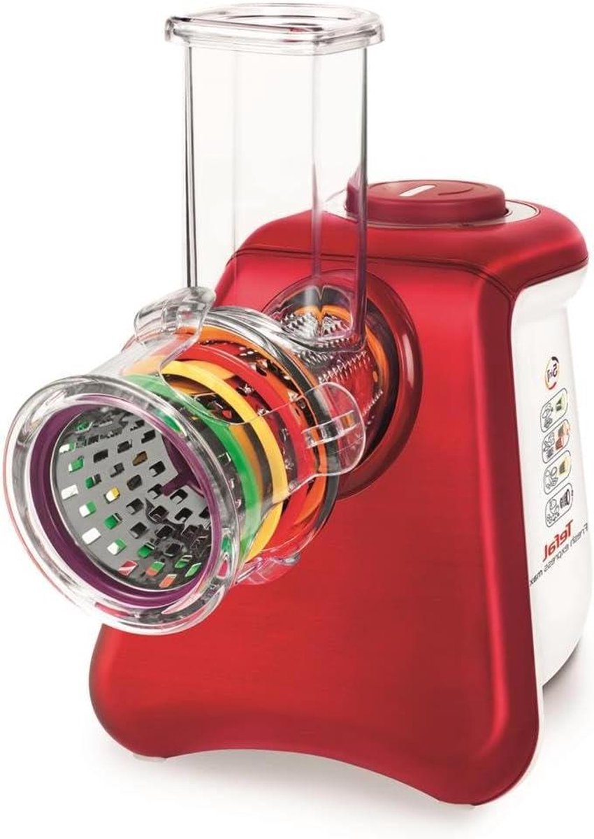 Elektrische Rasp - Keukenapparaat - Eten Bereiden - Vijf Functies - 1.76 Kilogram - Rood