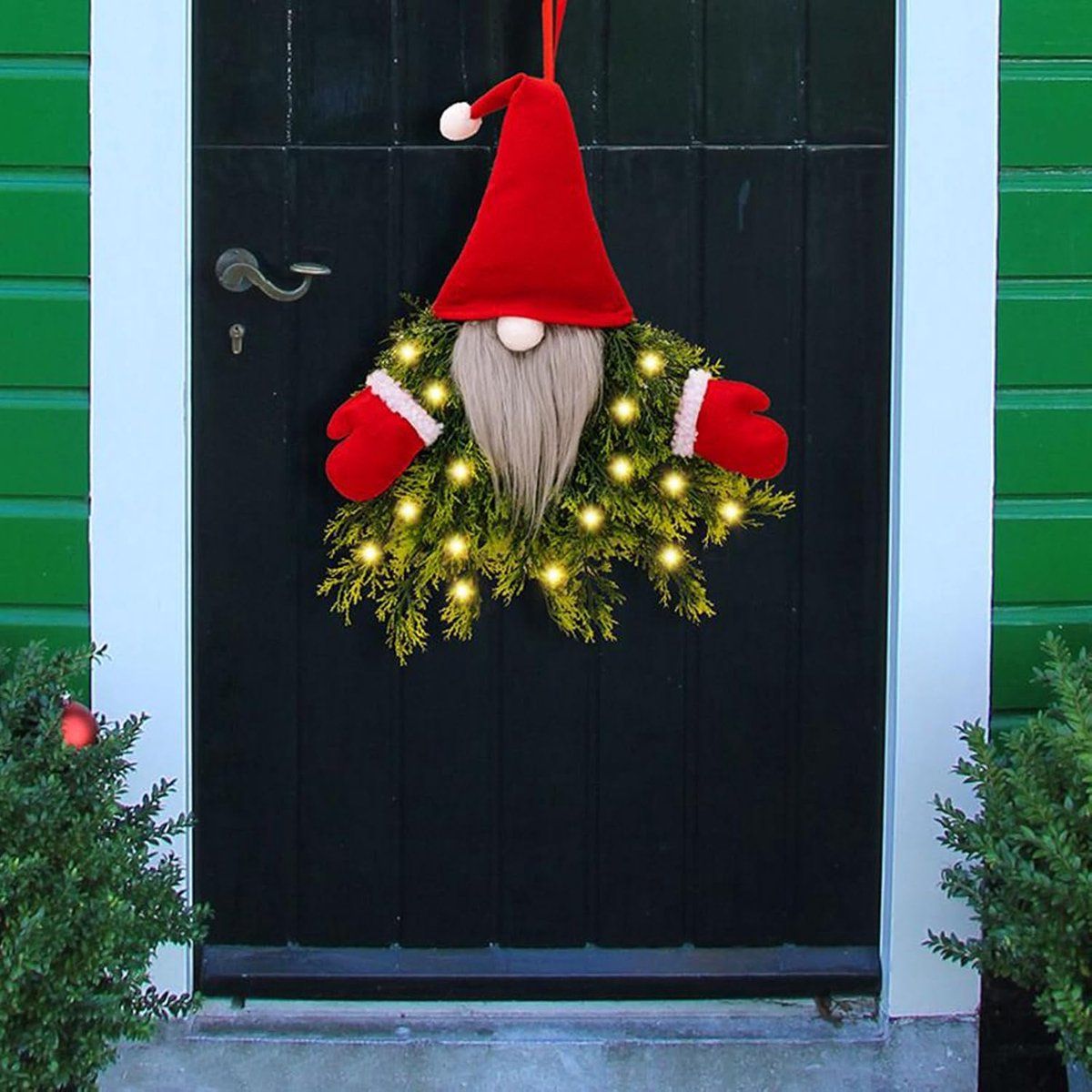 Kerstkrans met LED - Adventskrans Decoratieve Krans - Feestelijke Decoratie - Realistische Kunsttakken - 76 x 243 x 76 cm – foto 2