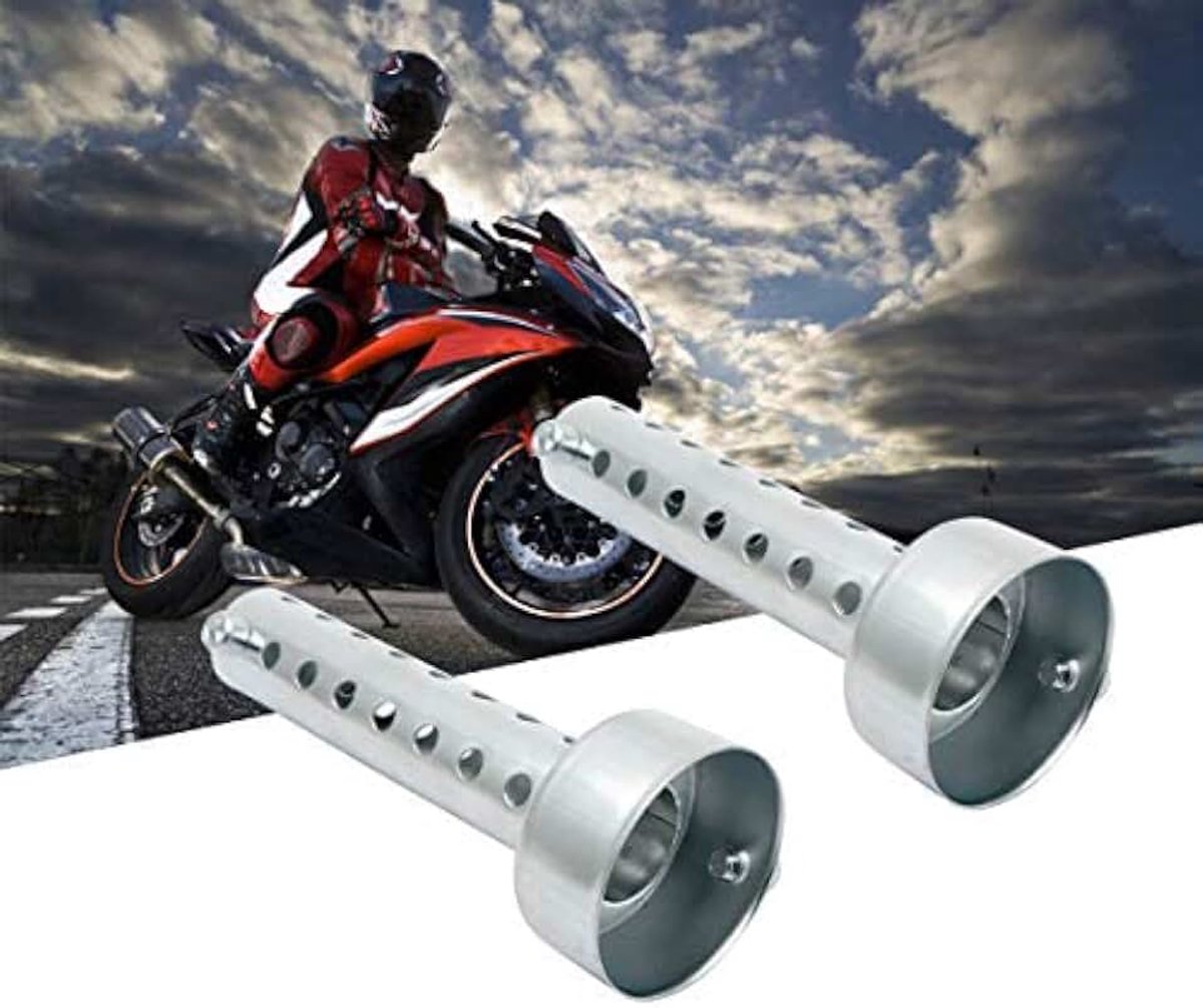 2 stuks 48 mm universele uitlaatdemper voor motorfiets DB Killer uitlaatdemper 48 mm - zilver