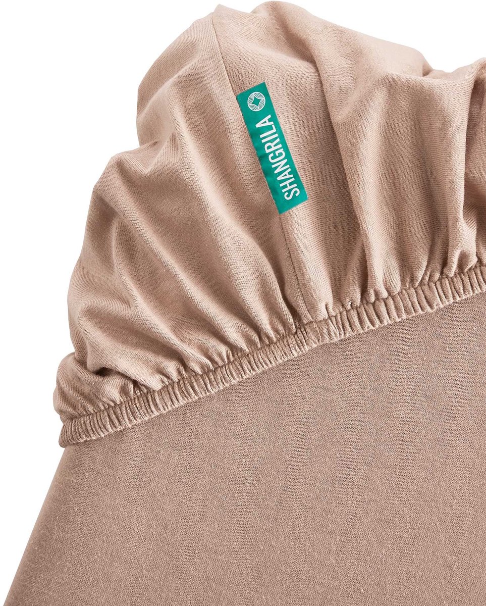 Hoeslaken 90x200+30 cm - taupe microsatijn - huidvriendelijk - perfect voor boxspringbedden - SnelShoppen