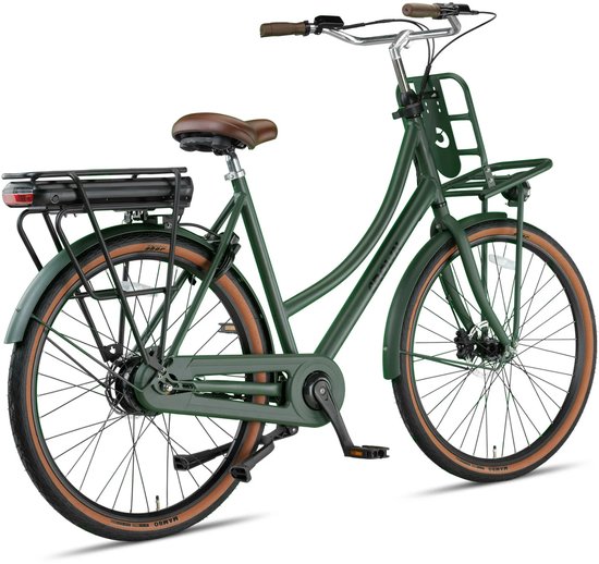Crown Barcelona - Elektrische transportfiets - Elektrische damesfiets - Achterwielmotor - Hydraulische schijfremmen - 28 inch - 50 cm - Emerald Green — afbeelding 2