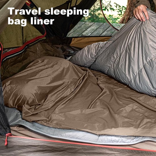 Slaapzak Voering - Reis Laken - Outdoor Kamperen - Slijtage Preventie - 210x80cm - Donkere Koffie — afbeelding 2