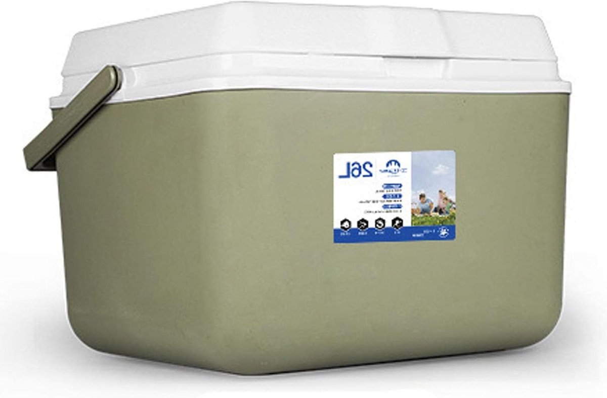 Koelbox - IJsbox - Buitenactiviteiten - Geïntegreerd sluitingssysteem - 26L - Avocado groen