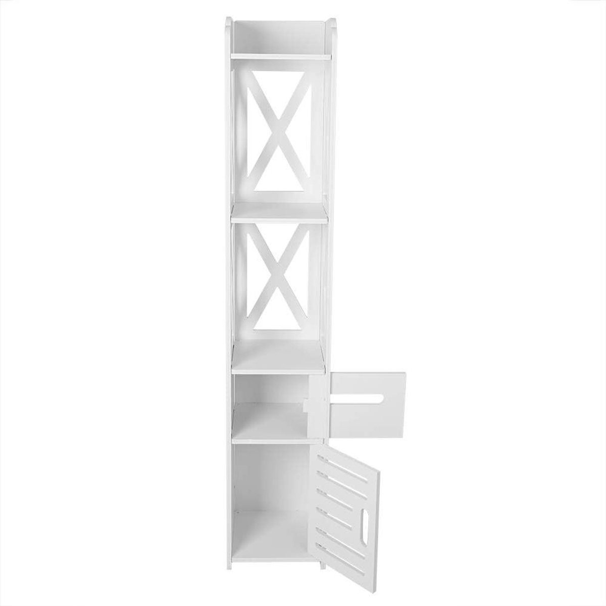Badkamerkast Hout - Opberger Laden - Ruimte Organiseren - Stijlvol Wit Design - 128 x 25 cm - Wit