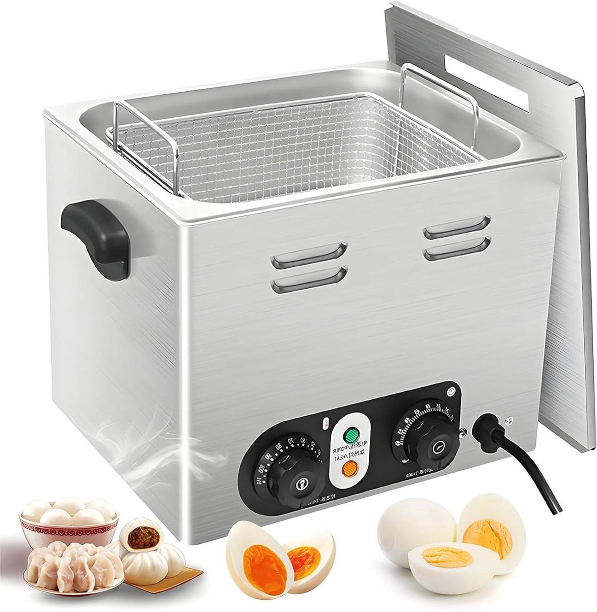 Commerciële eierkoker - Professionele koker - Grote hoeveelheden koken - Roestvrij staal - 45 eieren - Zilverkleurig