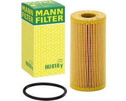 MANN-FILTER Oliefilter HU 618 y | OEM 6081800600 | 6081840100 | 1520900Q0J | Mercedes-Benz A-Klasse W177 B-Klasse W247 CLA C118 Citan W415 W420, Renault Clio V Captur II Duster II Kangoo III, Nissan NV250 Qashqai II | Met Afdichting