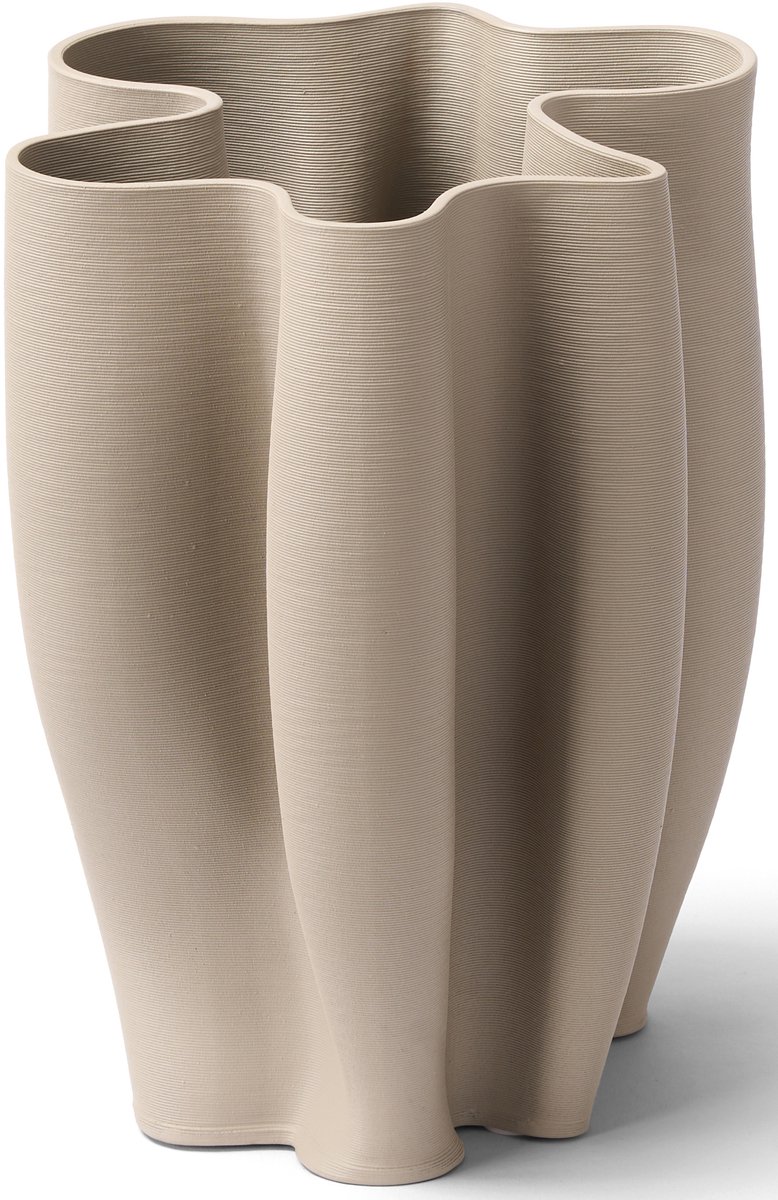Studio RAR Vaas Oaken Medium - Vaas keramiek - 3D Geprint - Taupe