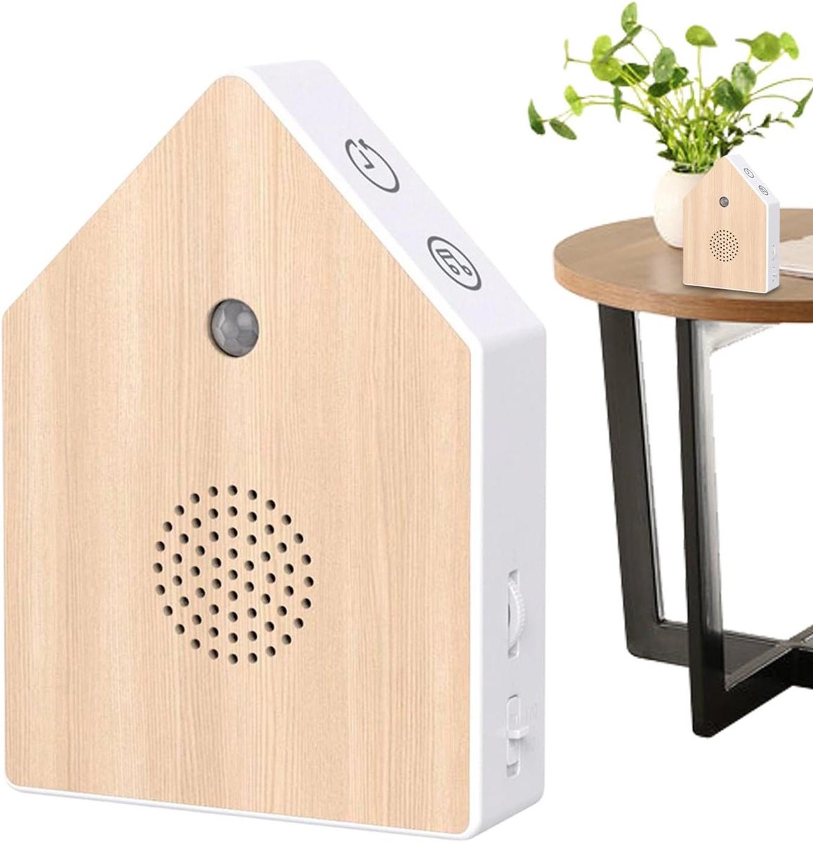 Natuurklankkast - Geluidsmachine Slaap - Verbeteren Slaapomgeving - Bewegingssensor Activering - 16.1 x 14.1 x 1 cm - Wit