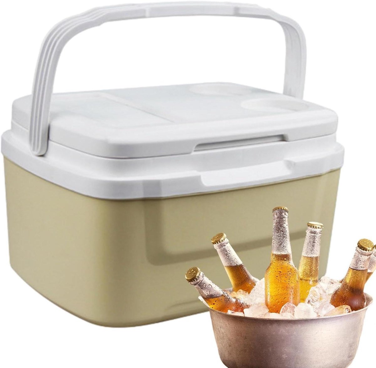 Geïsoleerde Koelbox - IJskist Draagbaar - Outdoor Activiteiten - Robuuste Handgrepen - 8 Liter Capaciteit - Geel