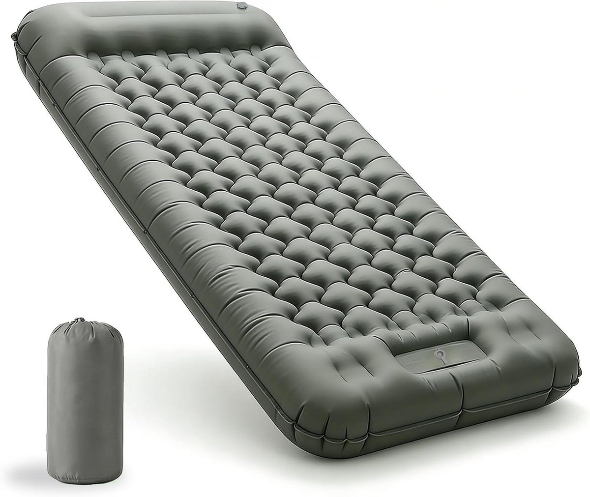 Opblaasbaar Matras - Campingmatras Logeerbed - Comfortabel Slapen Buiten - Extra Dik Breed - 196 x 83 cm - Grijs