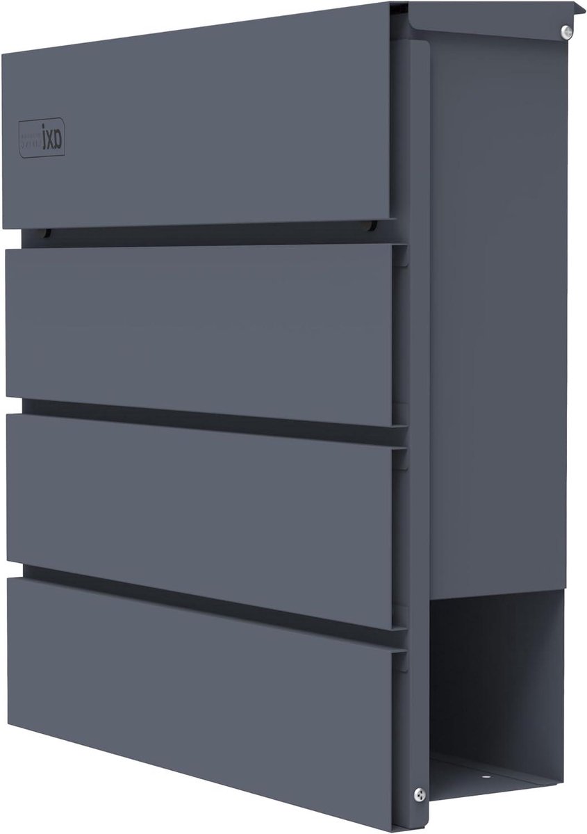 Brievenbus Metaal - Wand brievenbus - Post Ontvangen - Met Krantenvak - 37 x 11 x 37 cm - Antraciet