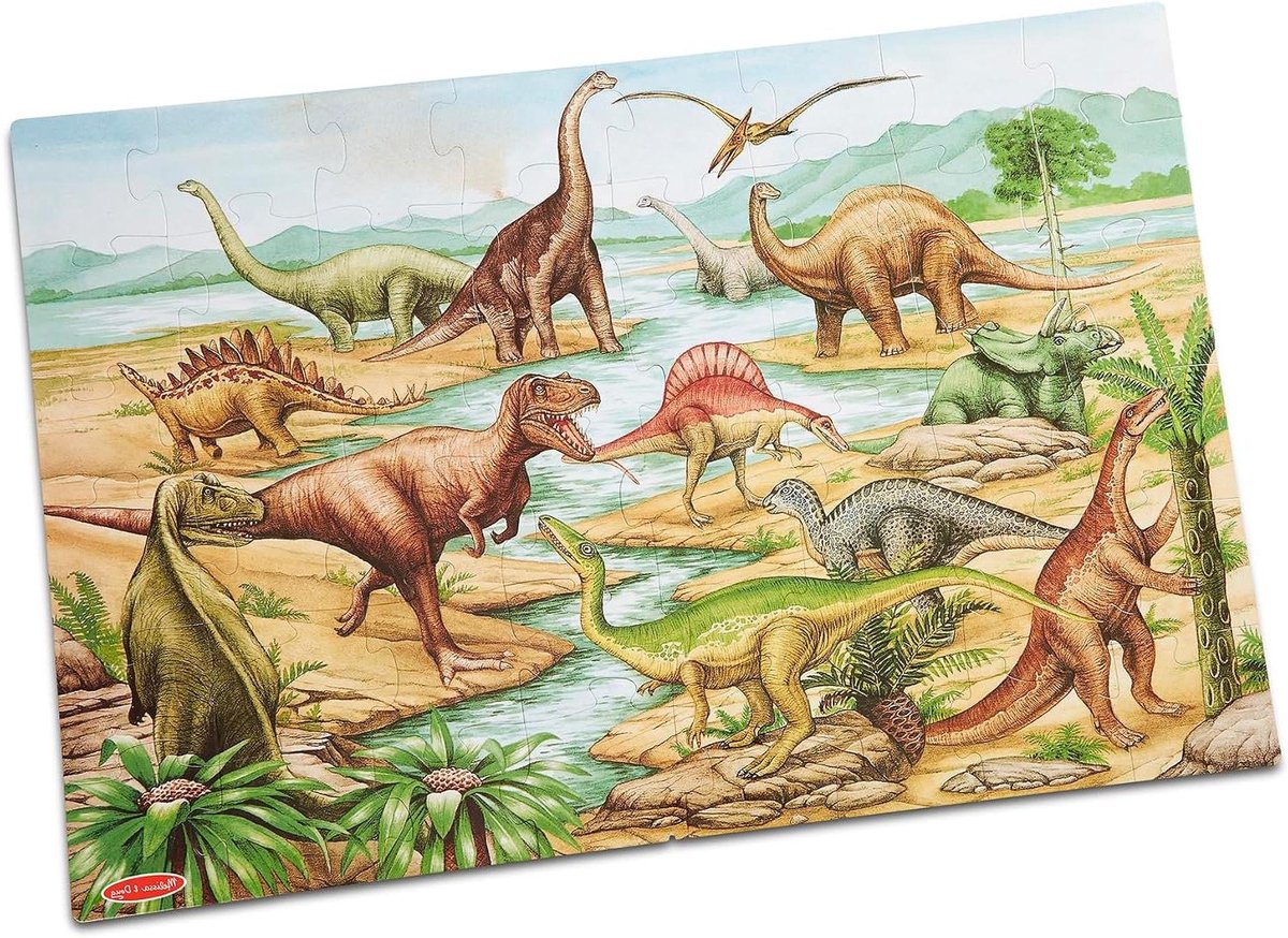 Vloerpuzzel Dinosaurussen - Grote Puzzel - Educatief Spelen - Extra Dik Karton - 48 Stukjes - Multicoloured