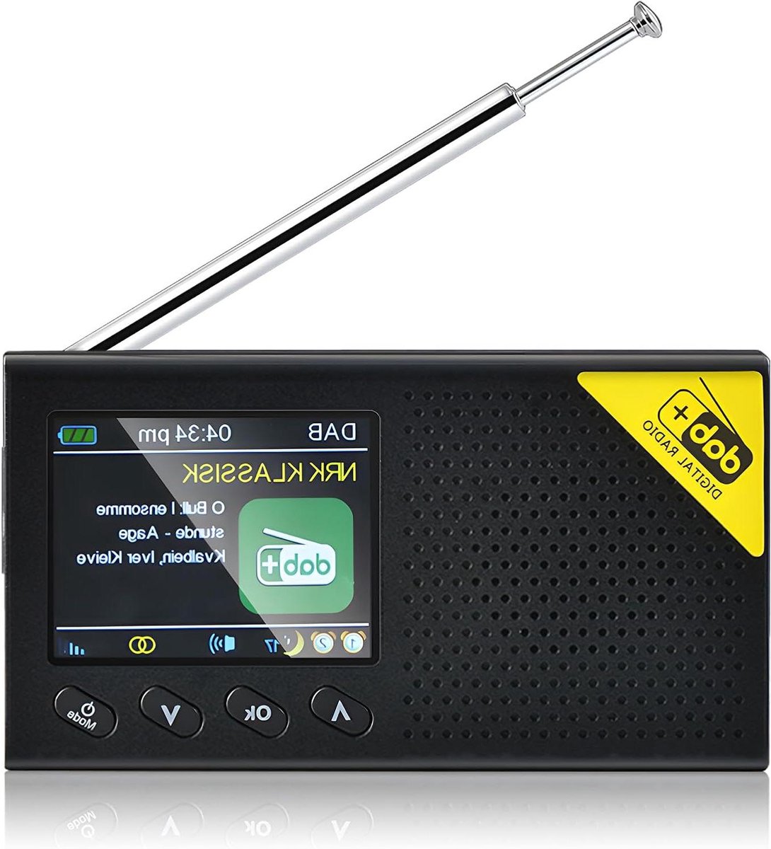 Draagbare Radio - DAB FM - Muziek Luisteren - Bluetooth Klokwekker - Oplaadbaar - Zwart
