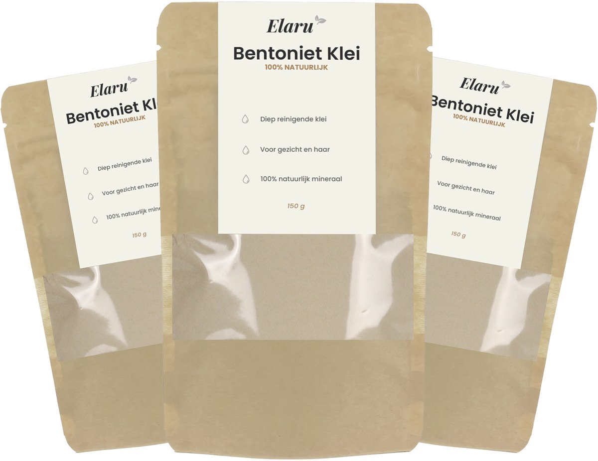 Bentoniet Klei Poeder - 4 x 150g - Gezichtsmasker Klei - 100% Natuurlijk - Diep Reinigend Clay Mask