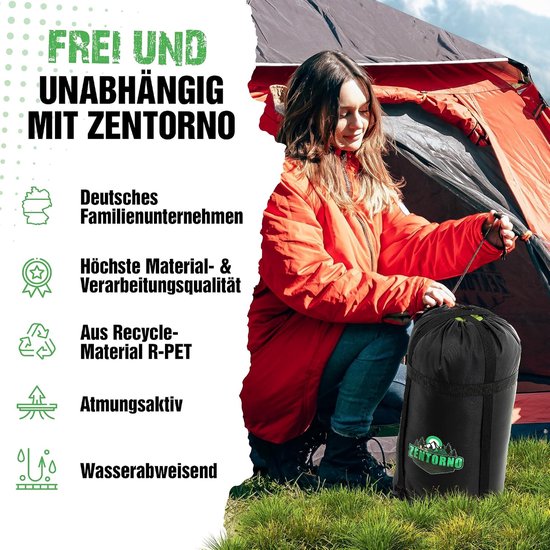 Winterslaapzak - Mummy slaapzak - Kamperen en outdoor - Waterafstotend en ademend - 210 x 75 cm - Groen — afbeelding 5