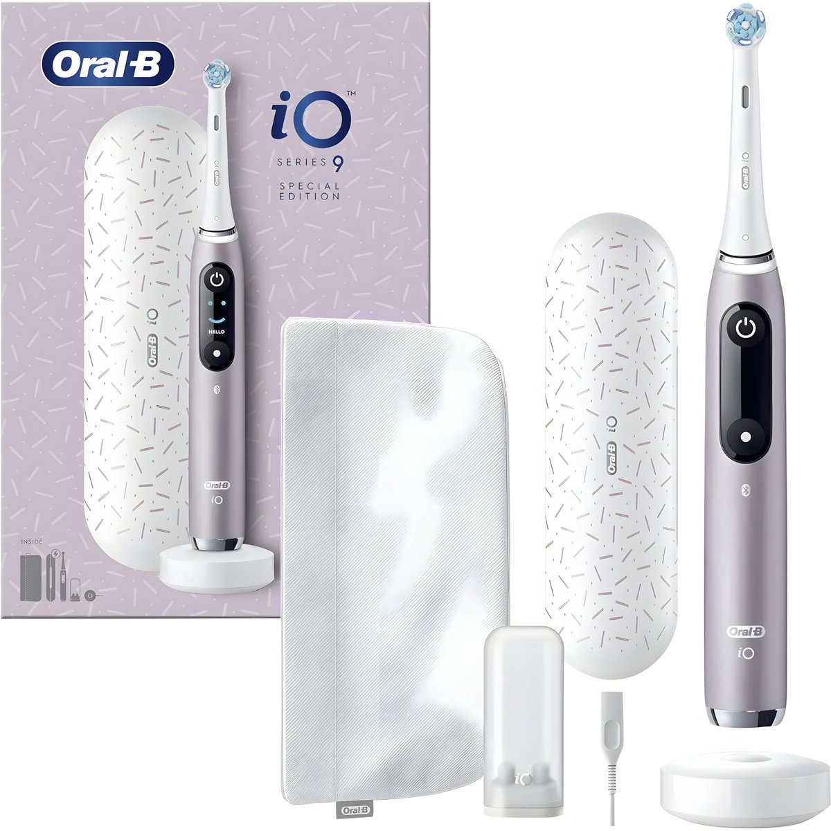 Oral-B iO 9 Rose Quartz Elektrische Tandenborstel - 7 Standen - Display - Laadetui