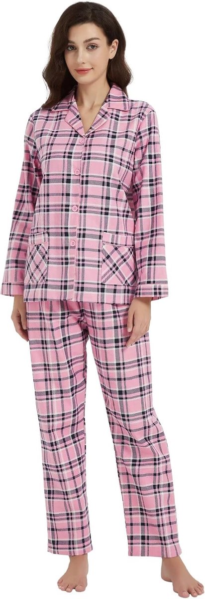 Katoenen flanellen pyjama voor vrouwen 100% katoen flanel pyjama set zachte PJS gezellige dames loungewear