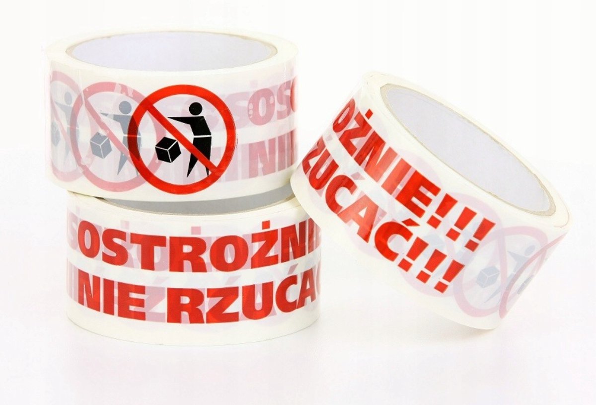 Verpakkingstape 'Fragile Non Impact' 48mm Hotmelt - 50m