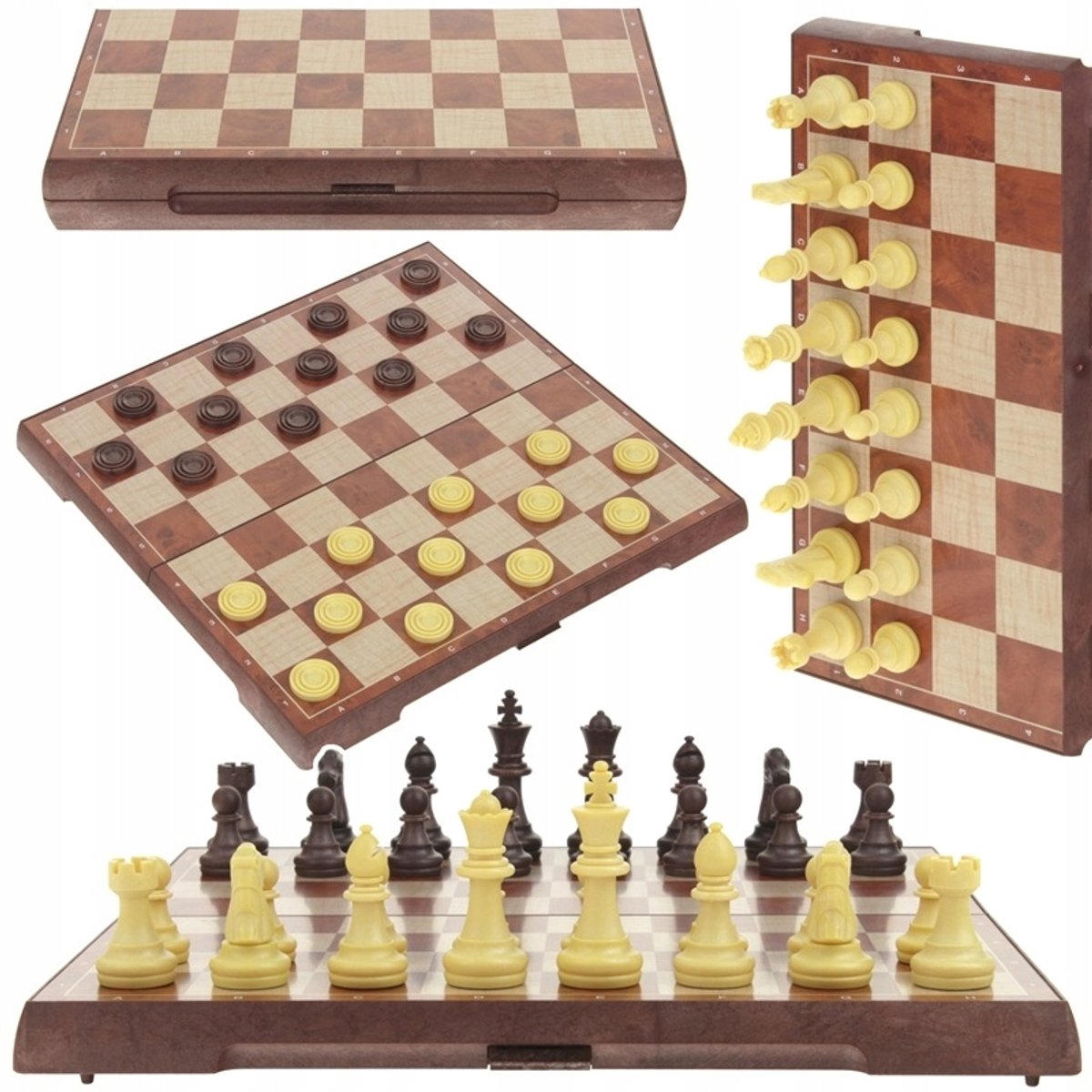 Magnetisch Schaken en Dammen 2-in-1 Spel, 31x31 cm
