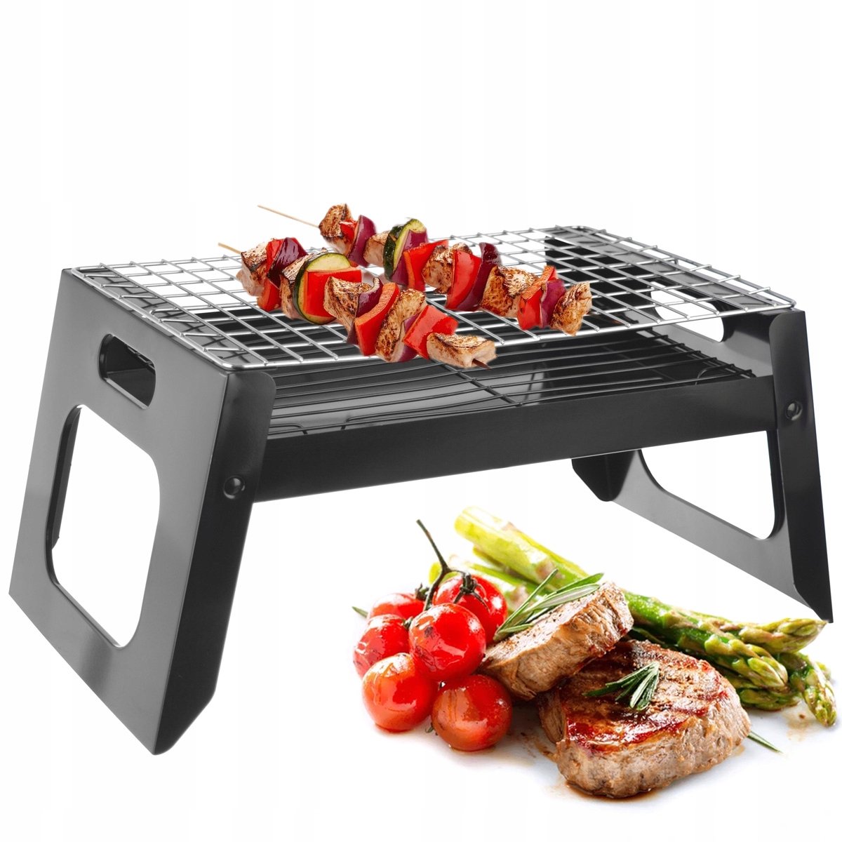 Draagbare Opvouwbare BBQ Grill - Staal - Zwart