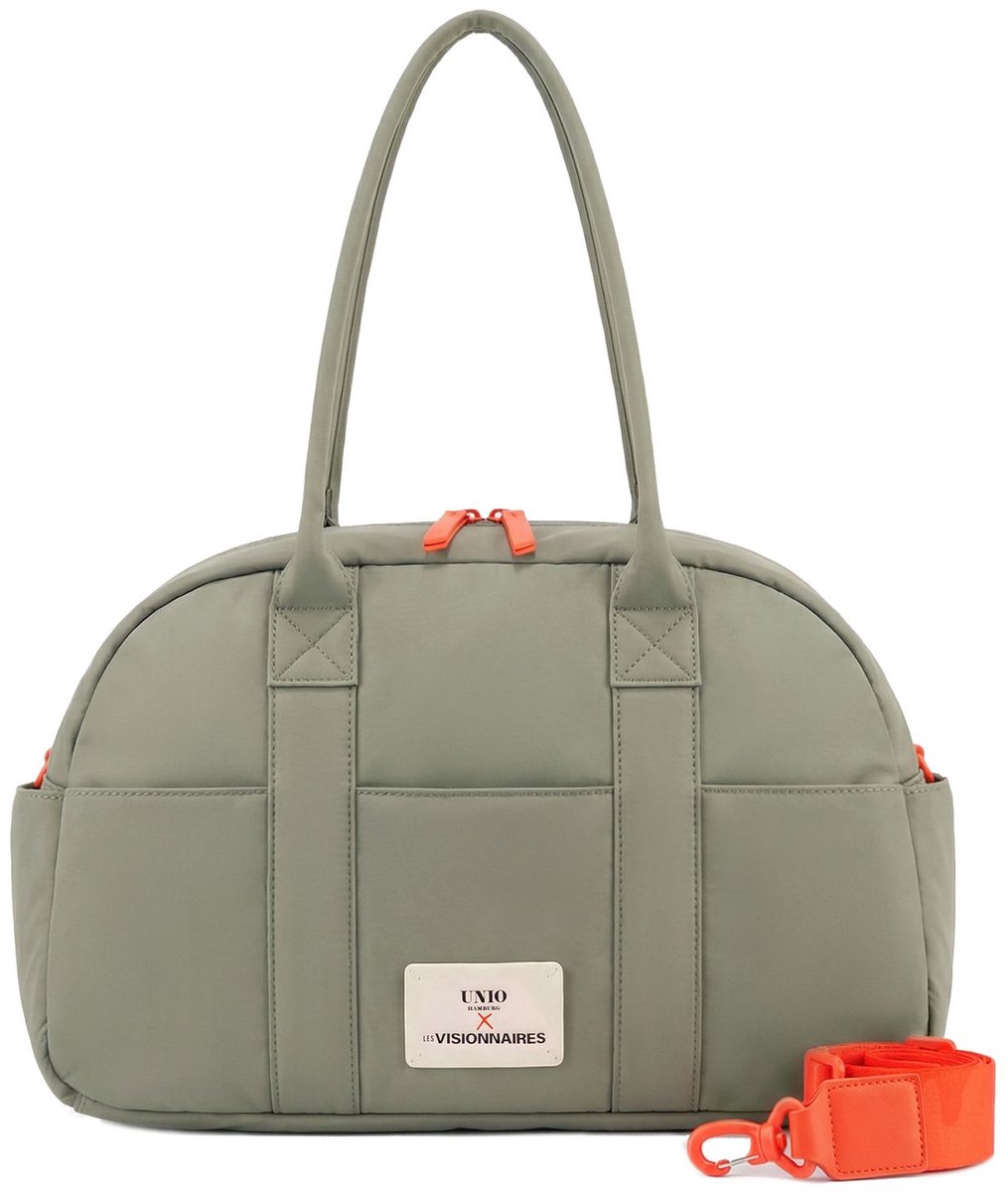 Unio Hamburg x Les Visionnaires handtas schoudertas Unio Bowling NY Tea Green groengrijs