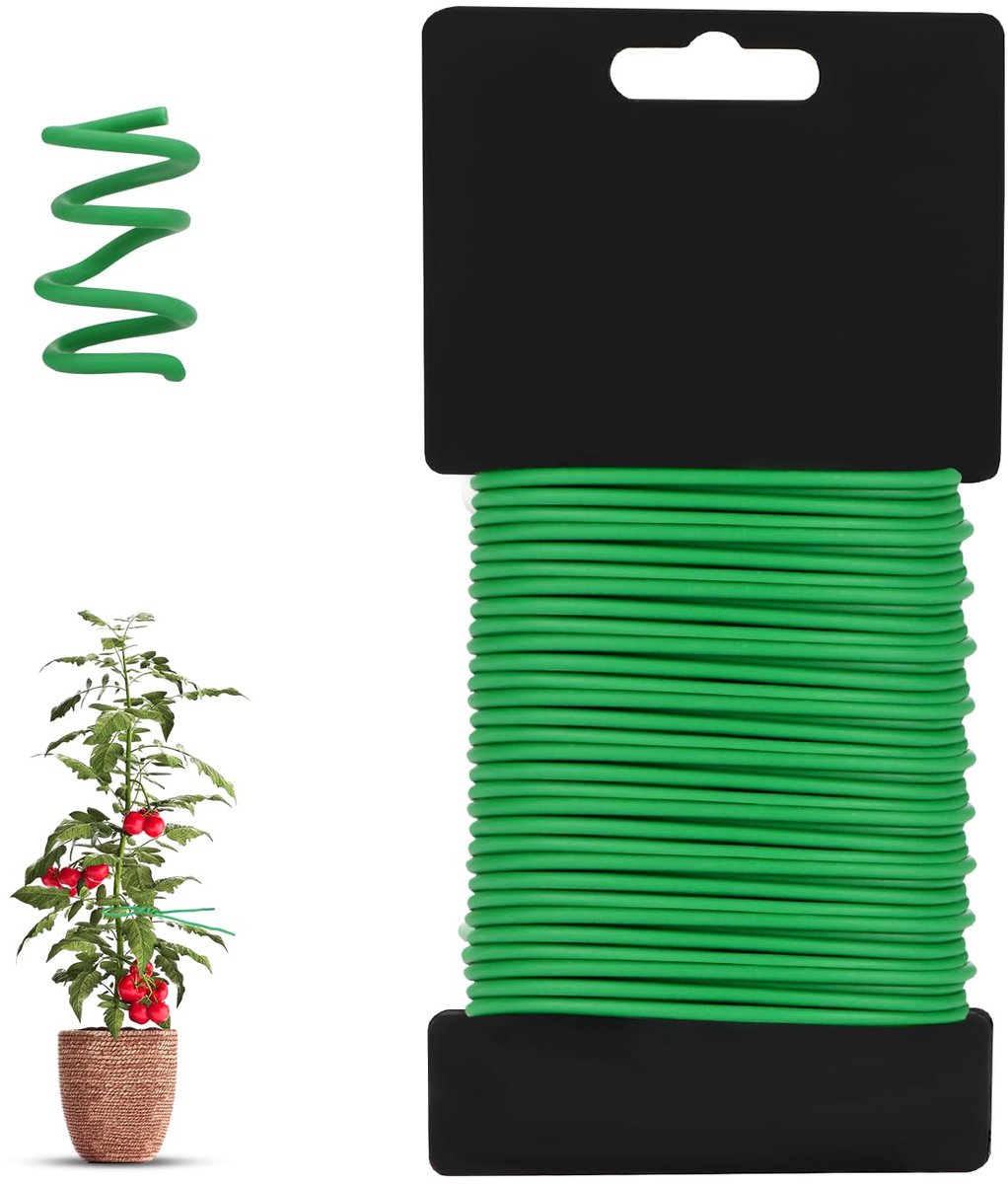 Tuindraad, 3,0 mm x 20 m, plantendraad, zacht, binddraad, ommanteld, plantendraad voor het vastbinden van klimrozen, plantensteunen in de tuin, doe-het-zelf knutselprojecten