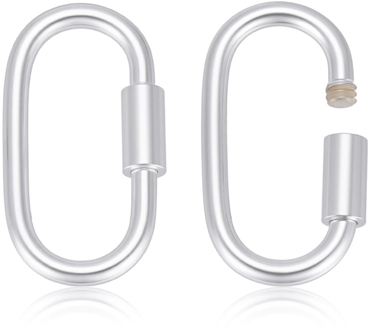 PandaHall 2 stuks 925 sterling zilveren schroefsluitingen, ovale sieradensluiting karabijnsluiting, halsketting connector voor doe-het-zelf knutselen ketting armbanden sleutelhanger sieraden maken