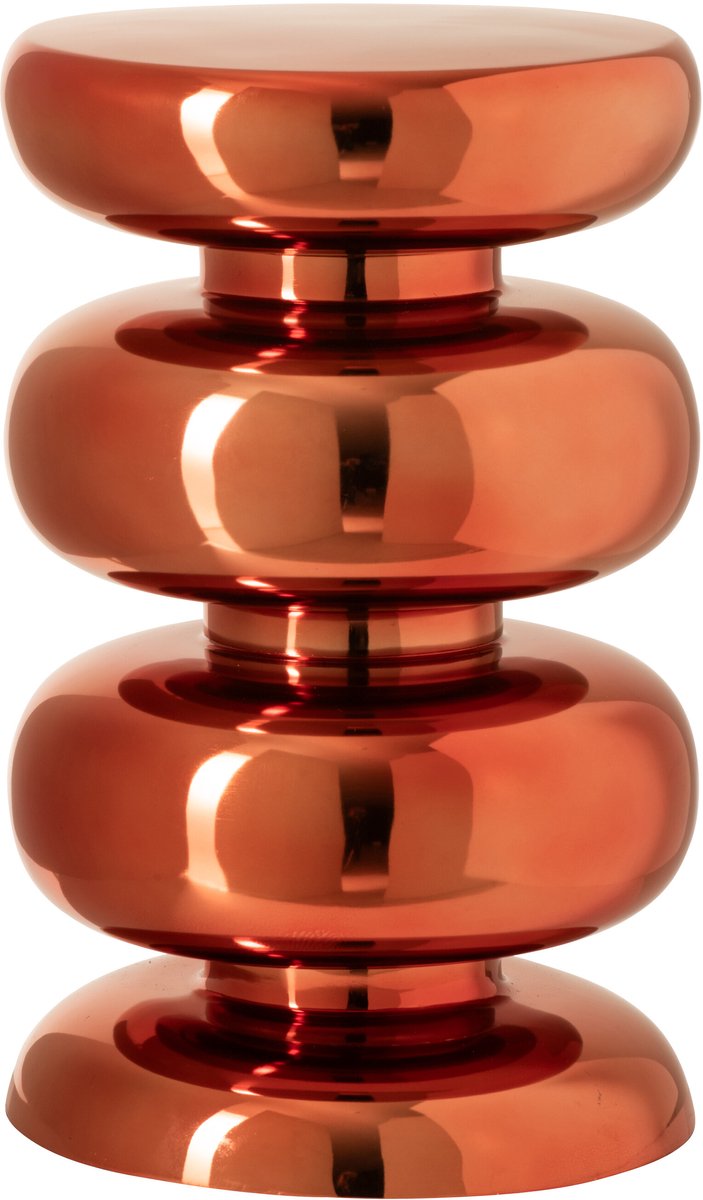 J-Line Ronde glanzende kruk - metaal - neonoranje