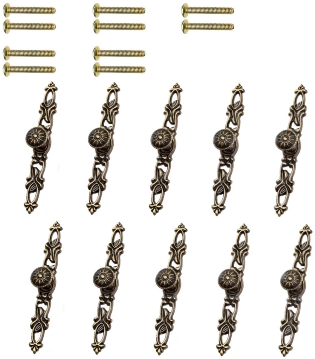 10 stuks retro deurgrepen metalen knop kast handvat messing brons lade kledingkast pull handvat 152 mm, antiek messing
