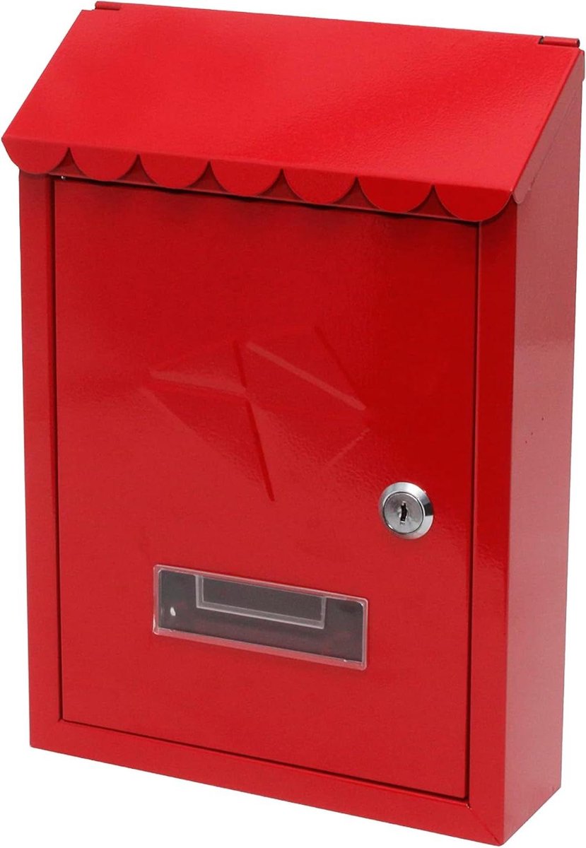 Brievenbus model - Wandmodel brievenbus - Post ontvangen - Opklapbaar dak - 30 cm hoog - Rood