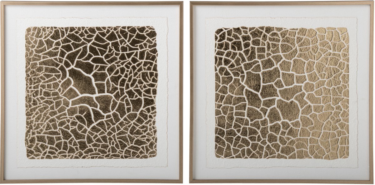 J-Line Schilderij - MDF - goud - assortiment van 2