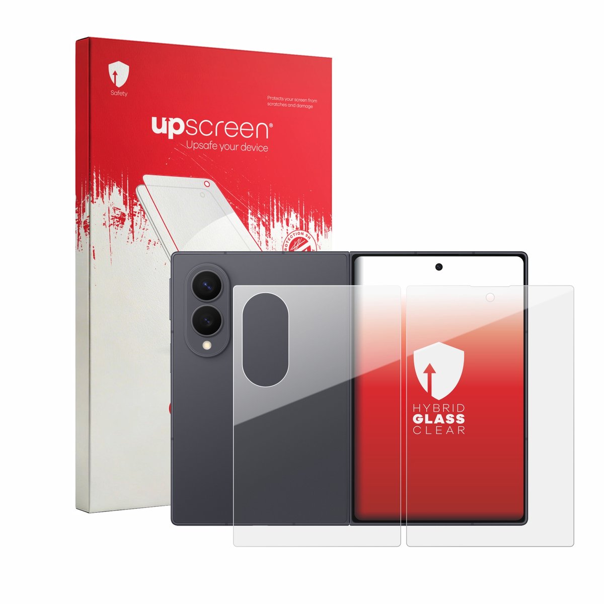 upscreen - Screenprotector voor Samsung Galaxy Z Fold 8 (Voor+Achter) - Folie Beschermfolie Beschermglas transparant