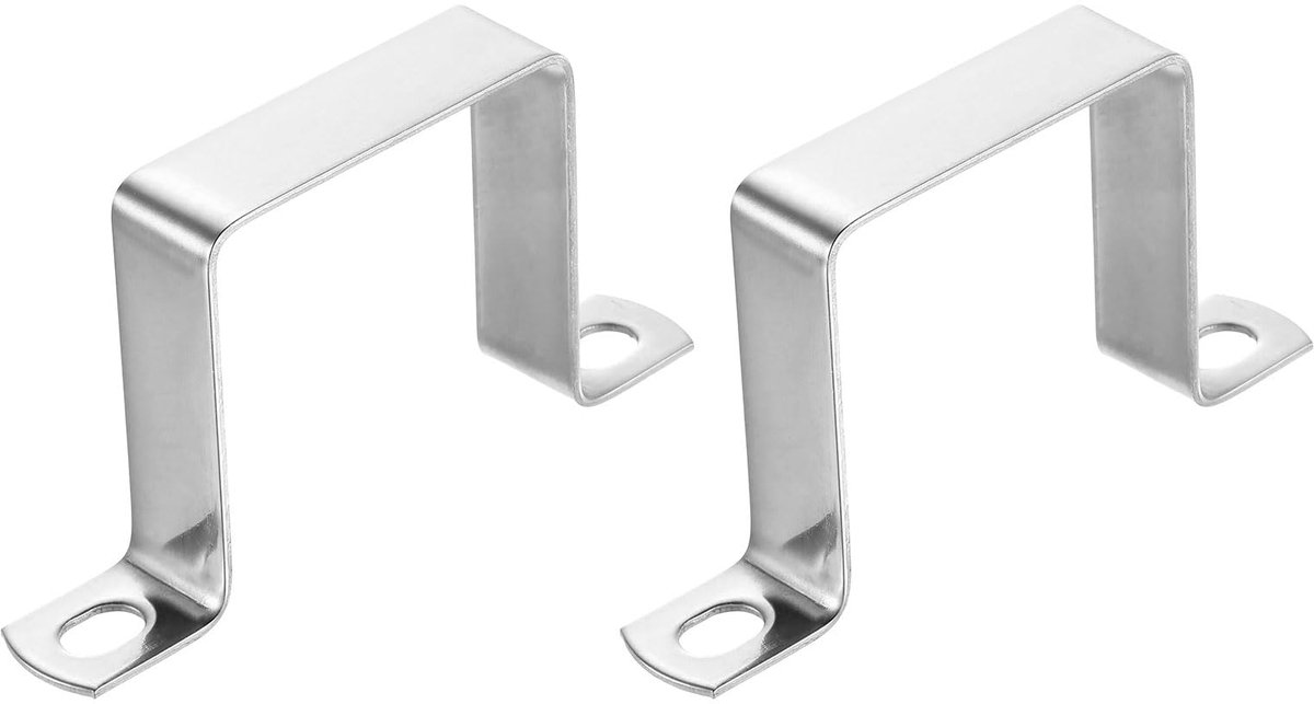2 stuks U-vormige verbindingsbeugels, 60 x 60 mm, riemklemmen van roestvrij staal 304, voor schuurdeuren, gesloten stanghouder