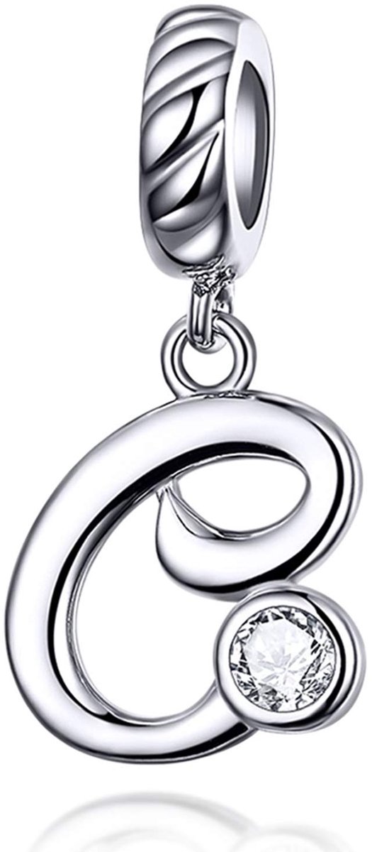 Alfabet Letter Initial Dangle Charms 925 Sterling Zilver Past Europese Charm Armbanden & Kettingen